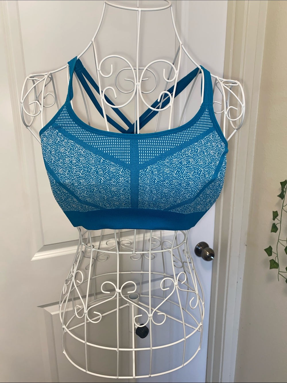 Blue Seamless Strappy Sports Bra - Women Intimates & Sleepwear